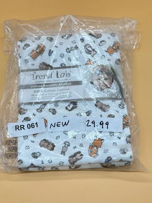 Trend Lab Deluxe Cotton Swaddle Flannel Blanket Animal Printed - Image 1 of 4