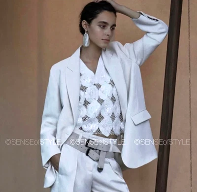 Blusa Brunello Cucinelli Top Malha Aberta Feminina Tamanho M 42 - Imagem 1 de 4