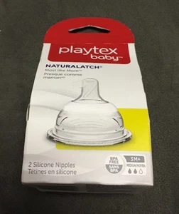 Playtex Naturalatch Botella Pezón 2 paquete Flujo Medio 3-6 Mths Silicona Libre de BPA - Imagen 1 de 1