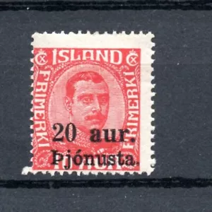Island 1923 alte überdruckte Dienstmarke / Ponusta (Michel D 43) MLH - Bild 1 von 2