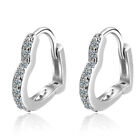 925 Sterling Silver Stud earrings CZ Heart Hoop Huggie Earrings Womens Jewellery