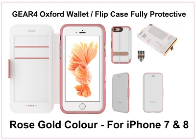 Gear4 Oxford Shockproof Wallet Flip Case for Apple iPhone 7 8 & New SE Rose - Image 1 of 4