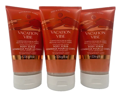 Bath & Body Works LOT 3 Vacation Vibe Exfoliating Glow Body Scrub 8 oz Pistachio - Image 1 of 2