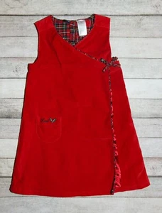 IZOD Toddler Girls Size 4T Red Velvet Satin Lined Christmas Dress  - Picture 1 of 11