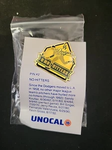 Pin Unocal de los Dodgers de Los Ángeles #2 de 6, paquete original 'Ocho sin bateadores' - Imagen 1 de 2