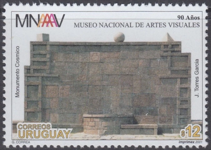 URUGUAY Sc # 1939 CPL MNH SINGLE -  90th ANN NAT'l MUSEUM of VISUAL ARTS - Image 1 of 1
