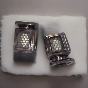 Lalique THG Paris Metropolis Glass & Polished Nickel Handles & Trim, France. - Picture 1 of 8