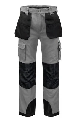 Men’s Cargo Work Pants 12 Pockets Reinforced Knees, Utility Trousers - Image 1 of 4