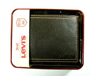 Levi's Men's Bifold Leather Security Wallet Brown 31LP220029 RFID Blocking