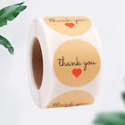  2 Roll Kraft Gift Sticker Thank You Adhesive Love Wrapping Stickers