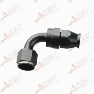  AN-8 8AN 90 Degree PTFE Swivel Hose End Adapter Aluminum Black - Picture 1 of 6