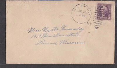 EE. UU. 1934 CUBIERTA DE LA MARINA EE. UU. BARCO DE ALIVIO A RACINE WI Foto 1 de 2