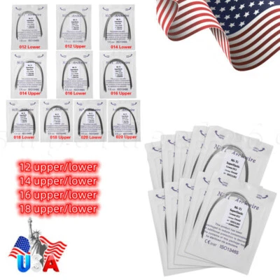 Alambre de arco dental redondo súper elástico Niti 10 piezas arcos de ortodoncia ovoide ns Foto 1 de 4