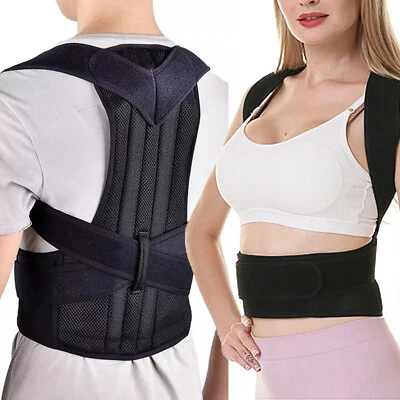Men Women Adjustable Posture Corrector Low Back Support Shoulder Brace Belt - Image 1 of 4