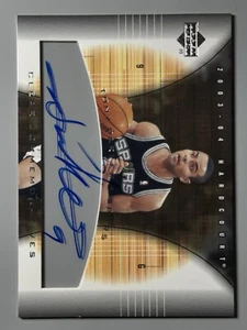 Tony Parker Auto 2003-04 Upper Deck Hardcourt Clear Commemoratives Spurs On Card - Picture 1 of 3