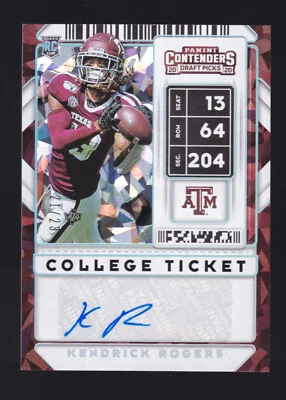 2020 Contenders KENDRICK ROGERS #160 College Ticket 🔥 Auto Rc 21/23 Cracked Ice - Image 1 of 2