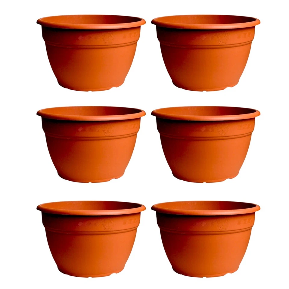 Orione Squat Planter 24L Terracotta Look Lightweight Plastic 40cm Wide Garden - Image 1 of 1