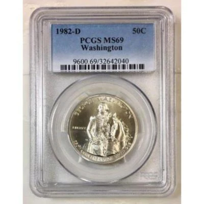 1982 D Washington Half Dollar PCGS MS69 *Rev Tye's* #204069 - Image 1 of 4