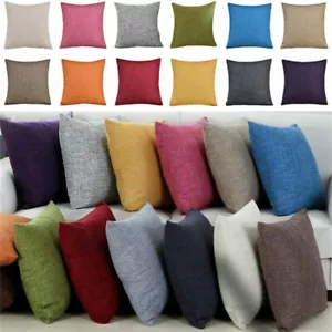 12" 16" 18" 20" 22" Plain Linen Cushion Cover Pillow Case Throw Sofa Home Decor - Picture 1 of 22