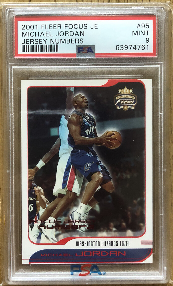 2001-02 Fleer Focus Jersey Numbers Michael Jordan 14/30 Wizards HOF