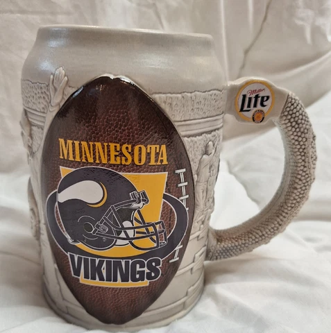 NFL Minnesota Vikings Miller Lite 2nd Series Mug Stein 1999 3D images 6” Cover