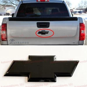 Puerta trasera pajarita emblema insignia negro brillante 2007-13 Silverado Sierra Avalanche - Imagen 1 de 3