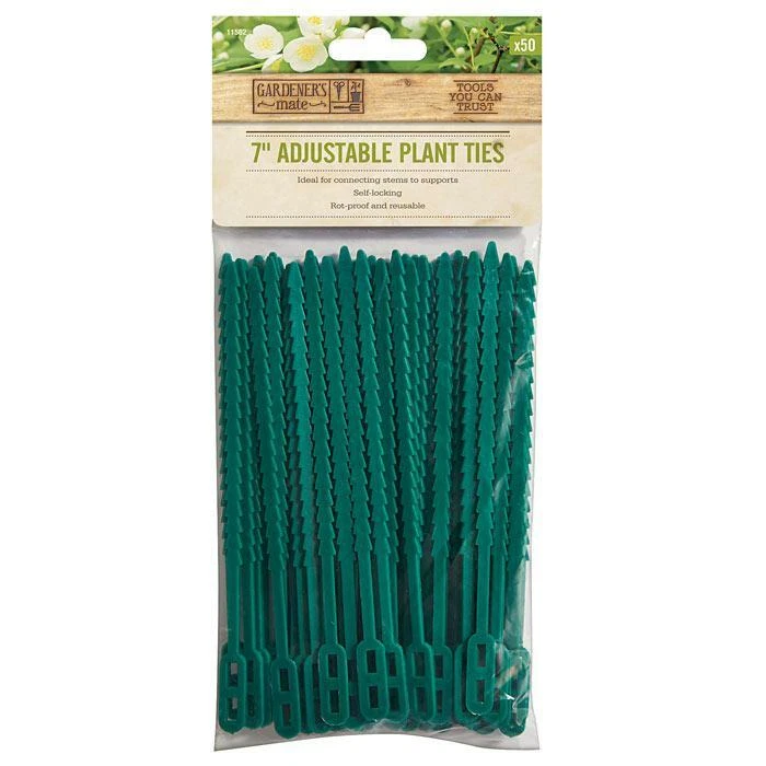Adjustable Plant Ties 7in Gardeners Mate / Gardman Pack 50