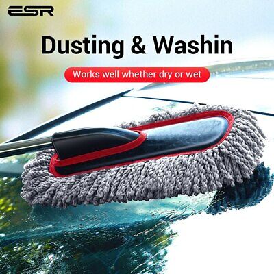 ESR 2PCS Car Cleaning Duster Brush Microfiber Extendable Dust Cleaner Mop Home • 30.10€