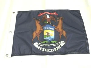 12x18 12"x18" State of Michigan Sleeve Flag Boat Car Garden Grommets 3 Z8 - Picture 1 of 1