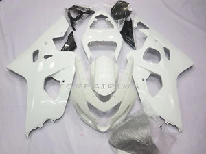 K4 White Fairing Kit For Suzuki GSXR600 GSX-R 750 2004 2005 Aftermarket ABS Body - Picture 1 of 1