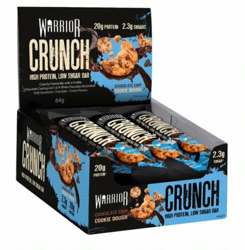 Protein Bars Warrior Crunch - 12 Pack, Smart Low Price Snack - Choc Cookie Dough