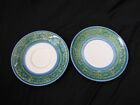 2 Vintage Mountclemens Usa 6" Desert Plate Avocado Green Drip Glaze Pottery Rare