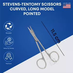 Tijeras de tenotomía Stevens rectas y curvas modelo largo romas y puntiagudas 11 cm - Imagen 1 de 5