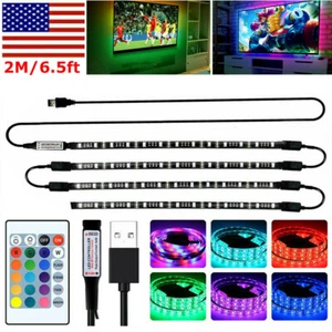 5V USB LED Strip Lights TV Back Light 5050 RGB Colour Changing with 24Key Remote - Picture 1 of 12