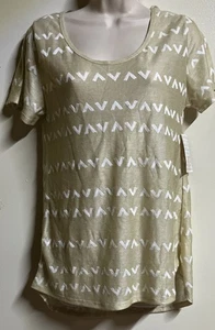 LuLuRoe Women's XS Classic T TShirt NWT Yellow Cream Short Sleeve Crew Neck - Picture 1 of 7