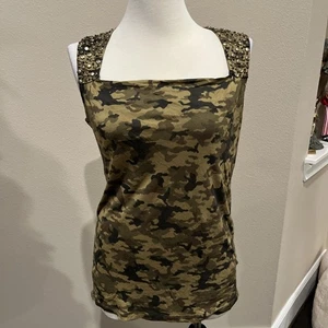 Michael Kors Studded Shoulder Knit Top Sz M - Picture 1 of 5