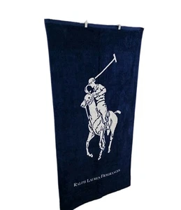 Ralph Lauren Polo Strandtuch Navy Weiß Pferd Logo Düfte 30x60 Vintage - Bild 1 von 10