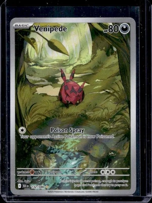 2025 Pokemon SV Black Bolt Venipede Illustration Rare #132/086 - Image 1 of 2