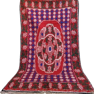 Vintage Moroccan Berber Wool Rug 6x3 Handmade Floral Medallion 40 Years Old - Picture 1 of 24