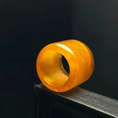 Anillos para pulgar tiro con arco amuleto jade jadeíta birmano amarillo hielo natural real Foto 1 de 4