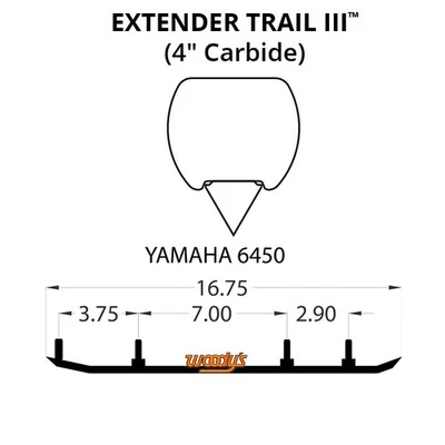 Corredores de carburo Woodys Extender Trail III de techo plano para Yamaha VX600DX VMAX 2000 Foto 1 de 2