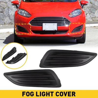 2pcs Fits For 2014-2019 Ford Fiesta Black Fog Light Cover Left Right Replacement — 第 1/4 张图片