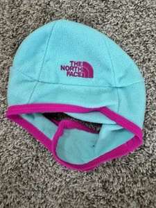 The North face fleece Baby Hat Turquoise And Pink - Picture 1 of 1