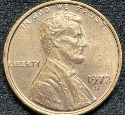 1972 S Lincoln Penny Doubled Die Obverse, Med spread DDO Motto, Liberty - Image 1 of 4