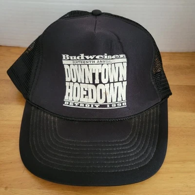 Budweiser Downtown Hoedown Detroit Michigan 1998 Vintage Snapback Hat Cap w/FLAW - Image 1 of 4