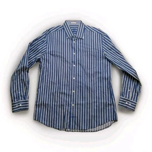 Bugstchi Shaped Fit blau gestreift Fit Manschette Langarm Hemd Herren XL - Bild 1 von 11