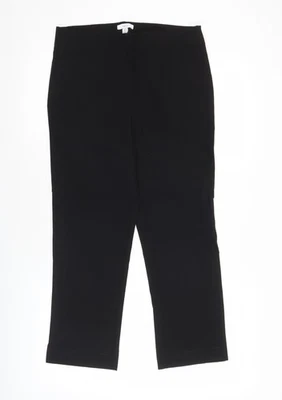 M&Co Womens Black Size 12 Slim Fit Straight Leg Trousers - Image 1 of 4