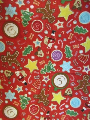 Quilters Candy CHRISTMAS  HOLIDAY  Cotton  Fabric By Connecting Threads  24"X44" - Image 1 of 4