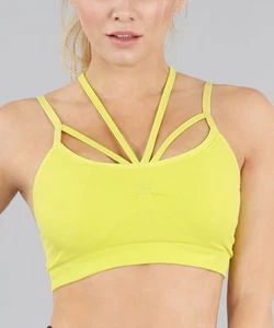 NWT Avocado Chartreuse Endless Strappy Sports Bra, Women's Size M/L - MSRP $50 - Bild 1 von 4
