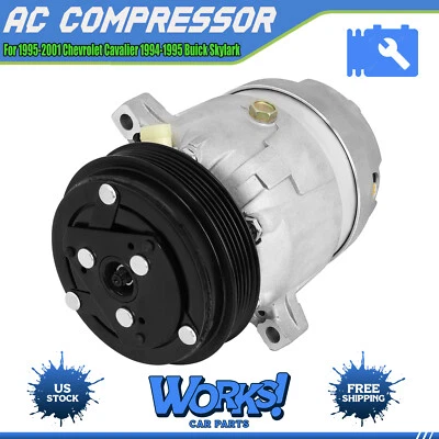 AC Compressor For 1995-2001 Chevrolet Cavalier 1994-1995 Buick Skylark Foto 1 de 4
